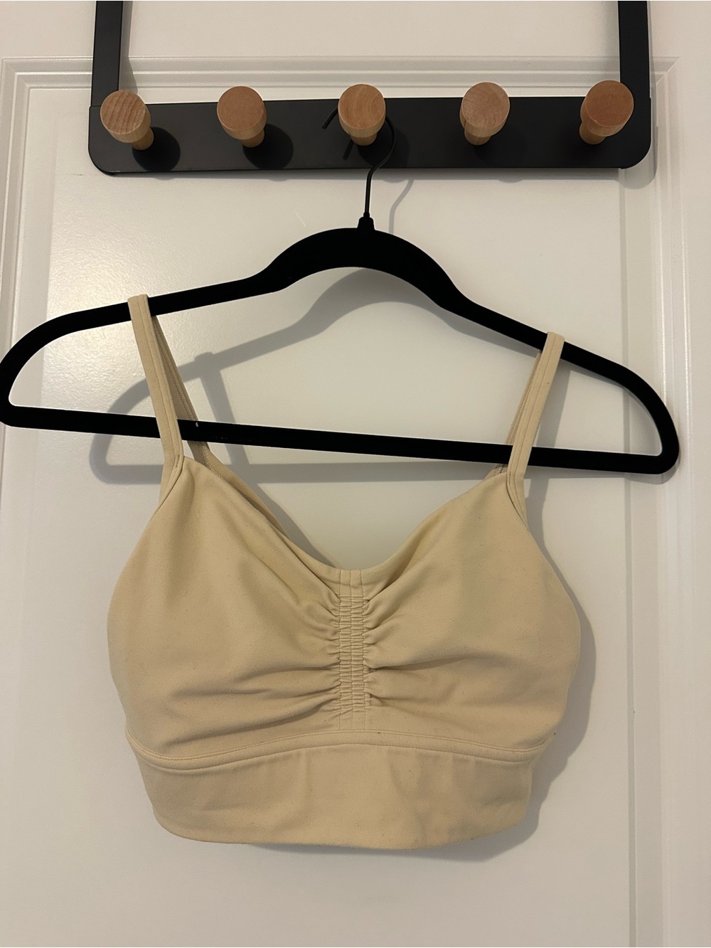 lululemon athletica Cream Ruched Front Bralette